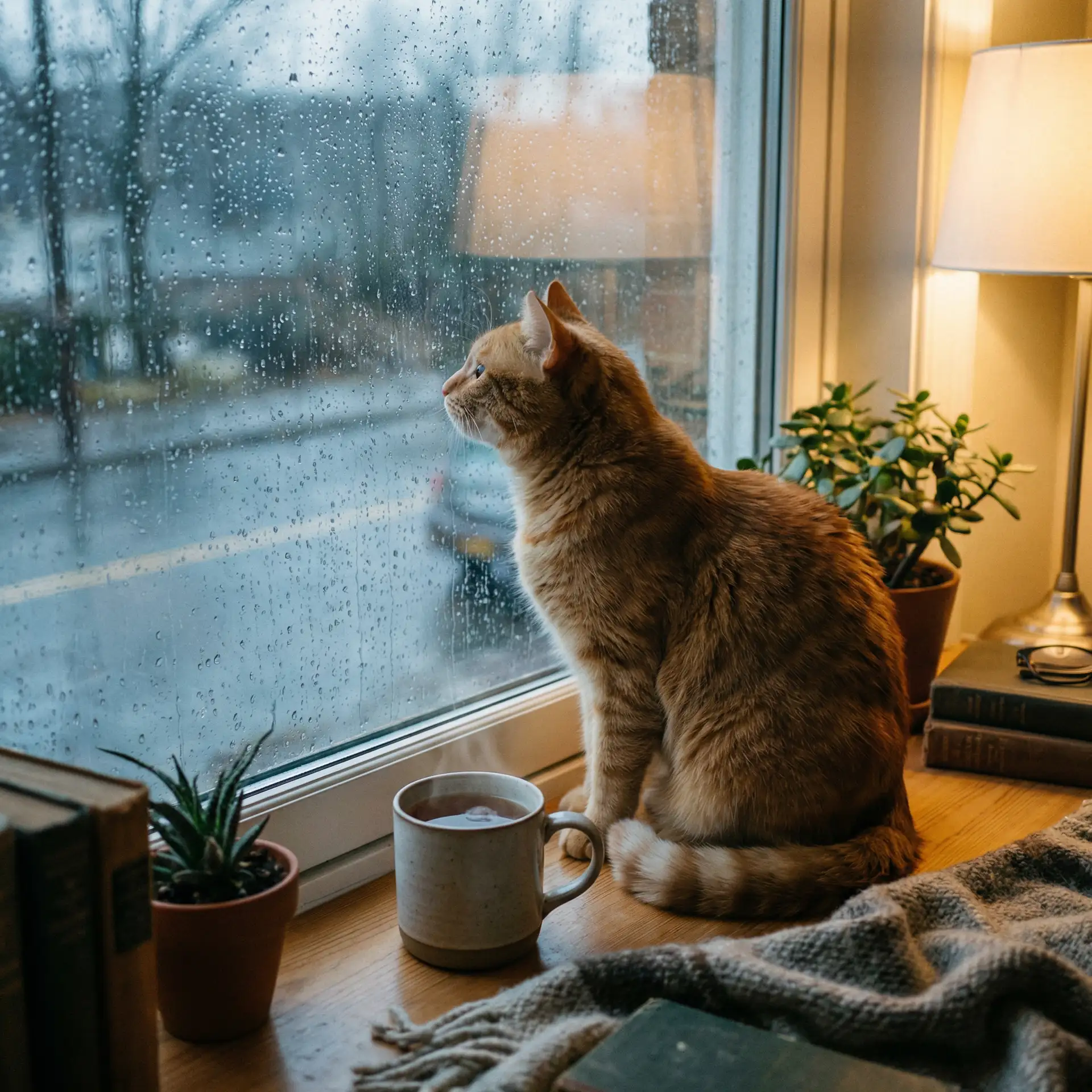 猫咪望着窗外的雨 - 秋霞电影免费手机ee版